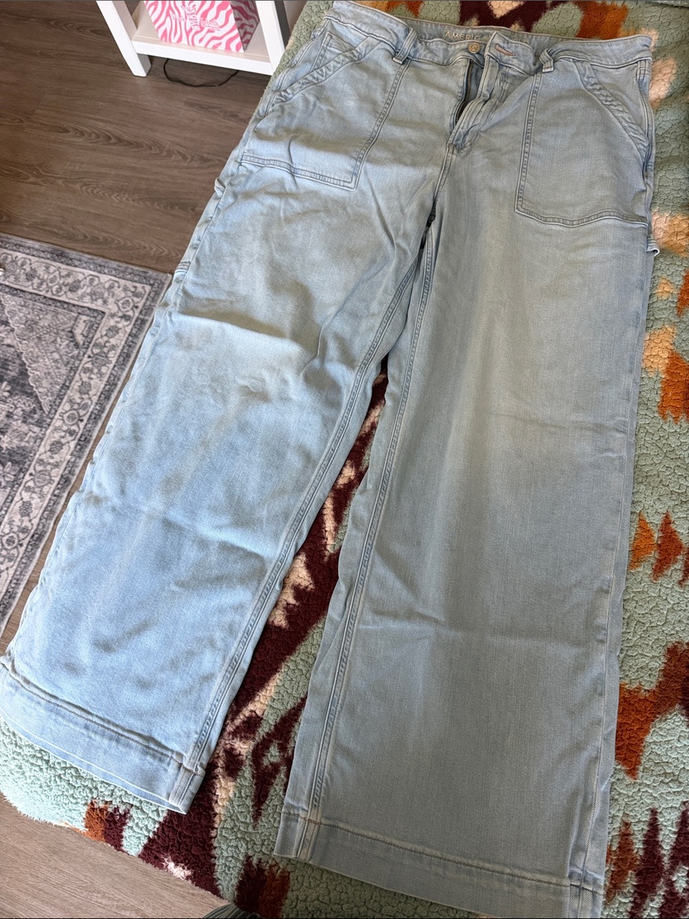 American Eagle Outfitters Pale Blue Relaxed Carpenter Jeans